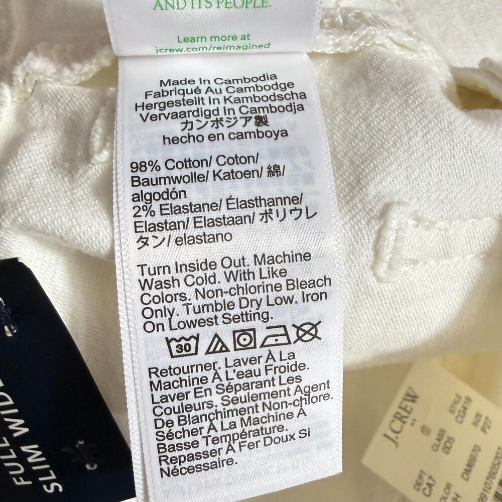J.CREW Premium Ed Slim Wide Leg Sailor Jean 27P White All Day Stretch NWT B55 - Picture 6 of 6